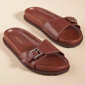 Anthropologie | BRAND NEW | Leather Buckle Slide Sandals - Size 9